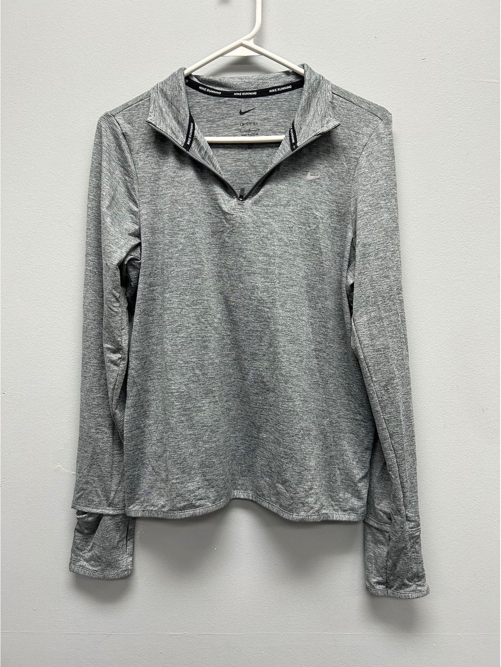 Nike Women's Gray Dri-FIT Running Long Sleeve Pullover